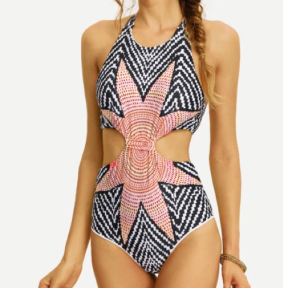 RESTOCKED- Tribal Print Cutout One-piece